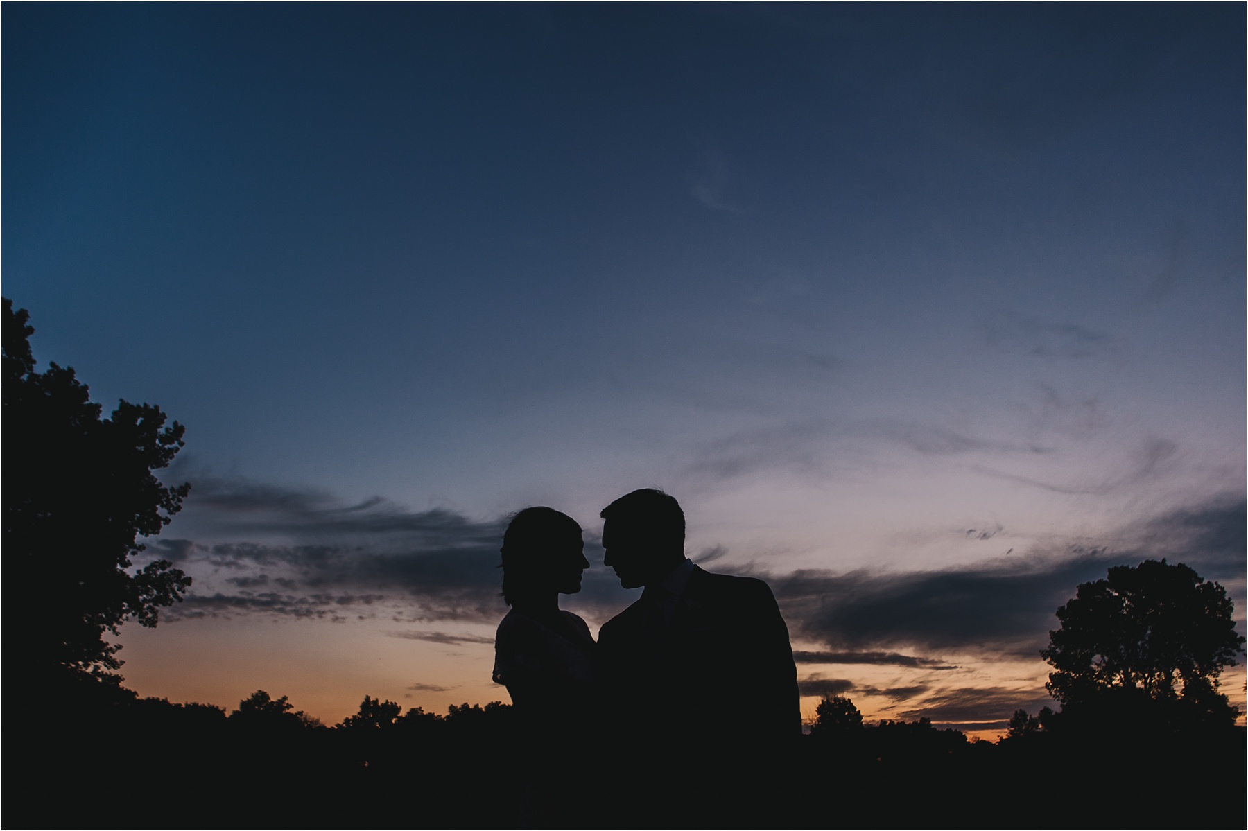 silhouette portraits at sunset