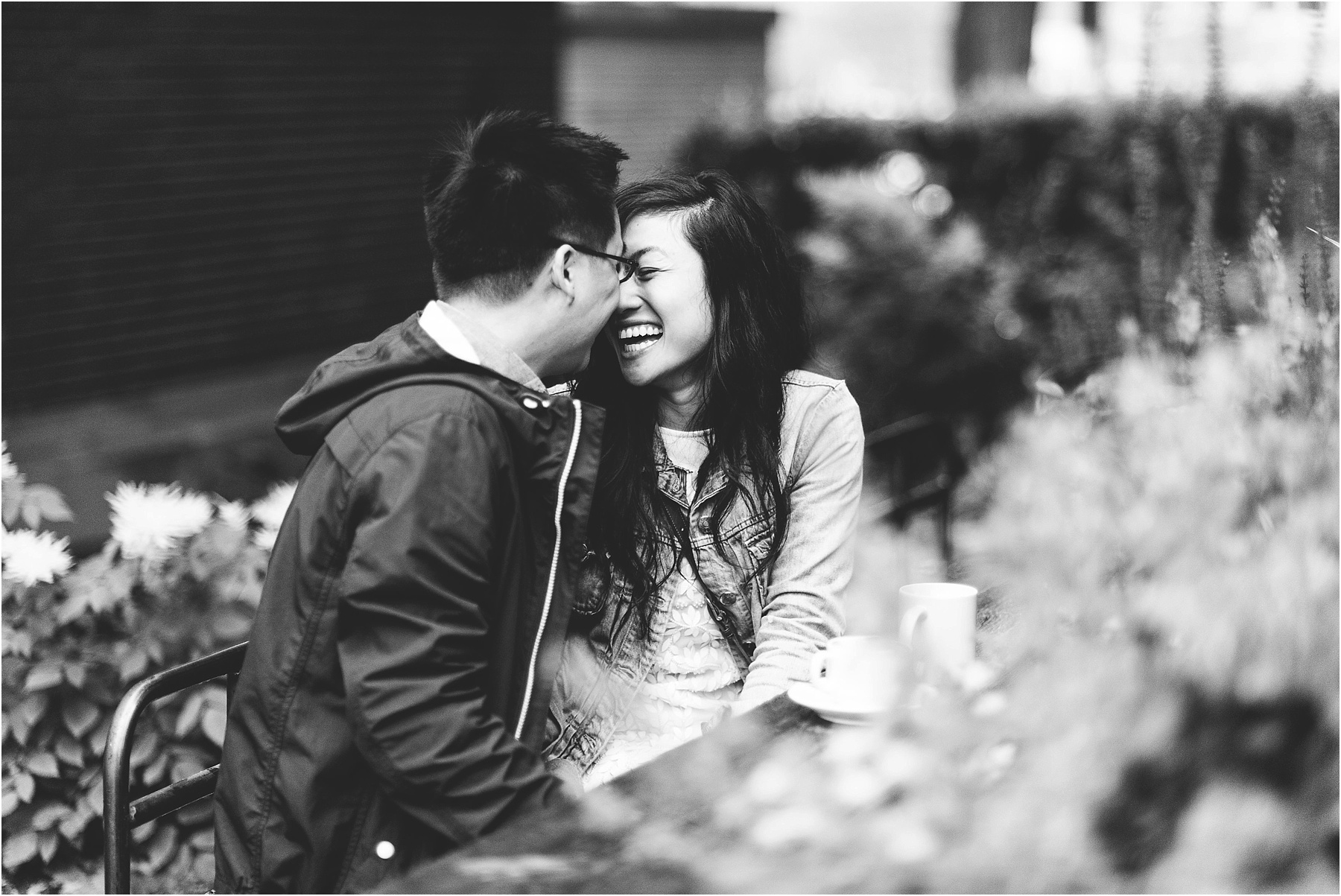 laughing engagement photos