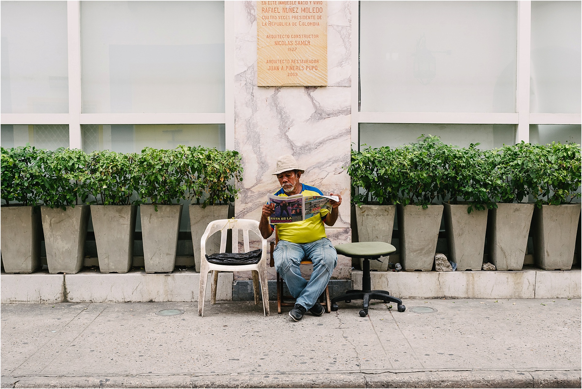 man in street in cartagena