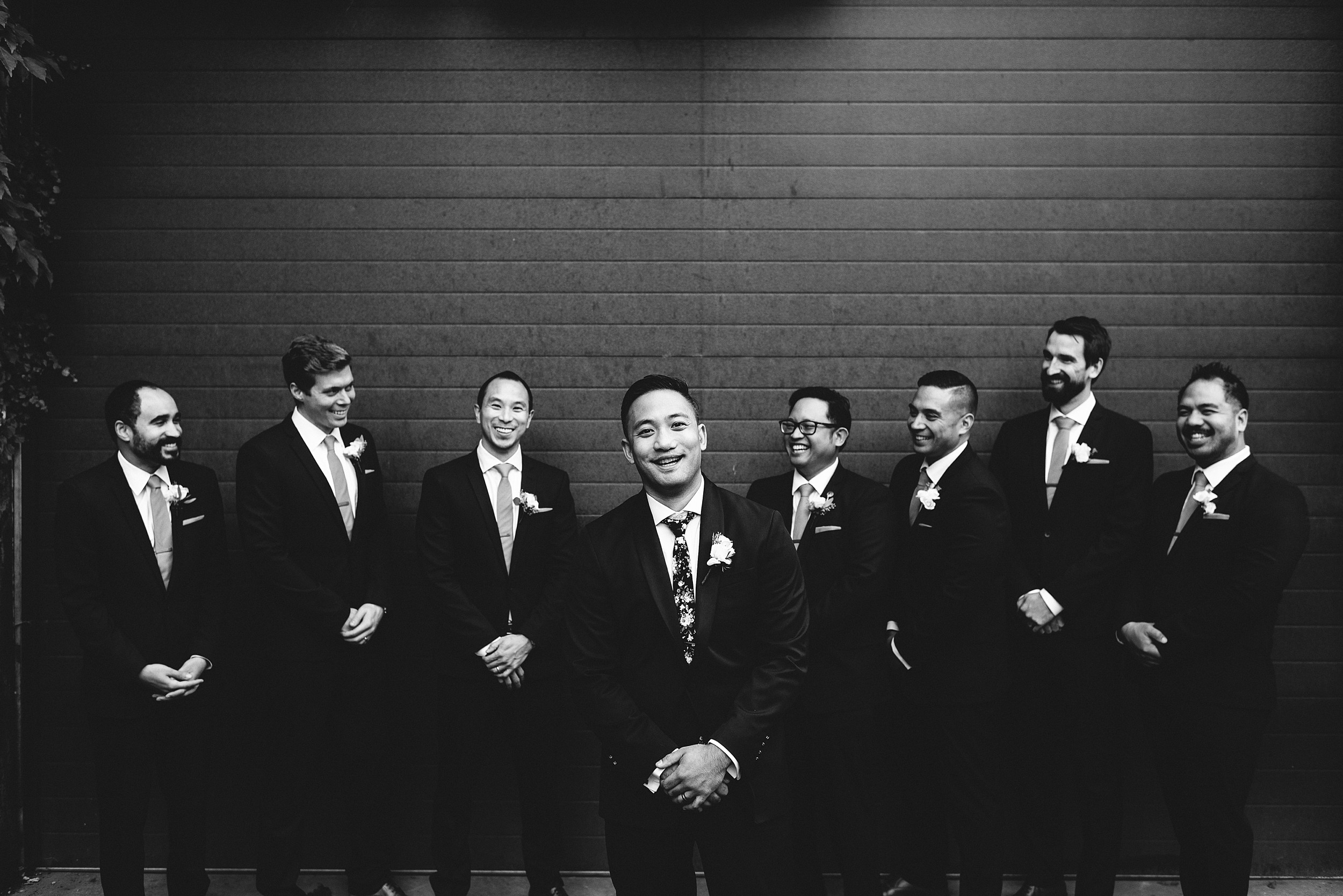 black and white groomsmen photo